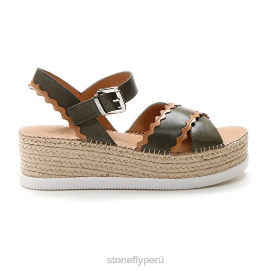 mujer alexia 2 pantorrilla lth marrón/verde Stonefly 2T4V204 sandalias