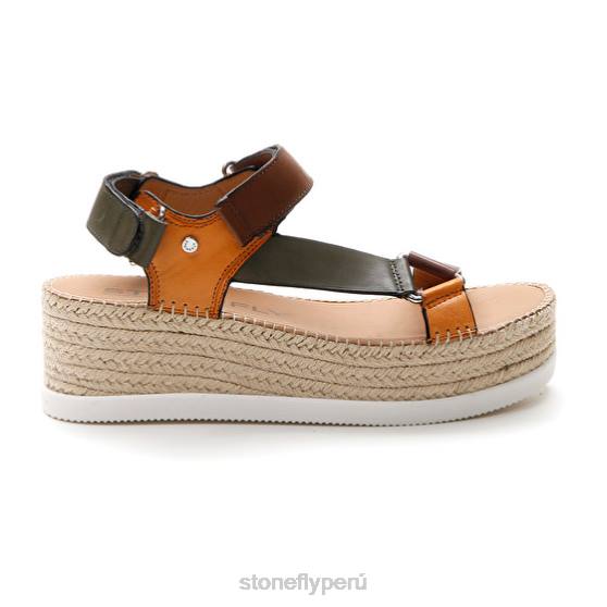 mujer alexia 6 pantorrilla lth marrón/verde/naranja Stonefly 2T4V200 sandalias