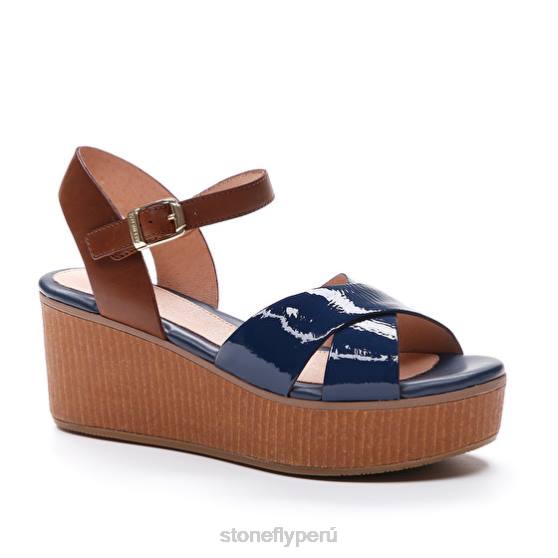 mujer diva 9 charol/becerro azul Stonefly 2T4V228 sandalias