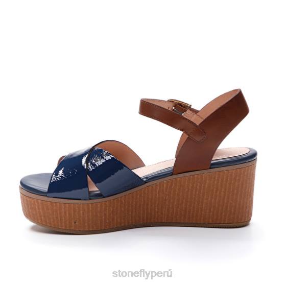 mujer diva 9 charol/becerro azul Stonefly 2T4V228 sandalias