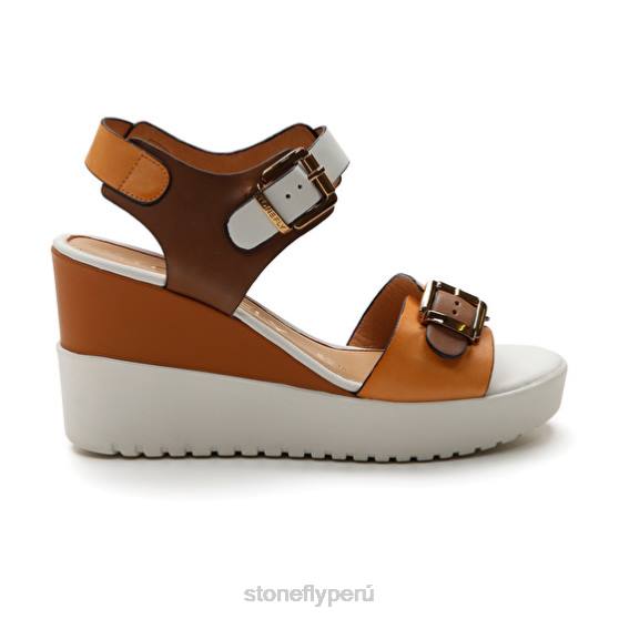 mujer ely 17 becerro lth marrón/blanco/naranja Stonefly 2T4V177 sandalias