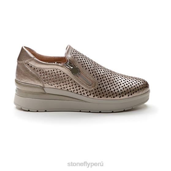 mujer crema 25 laminado lth efervescencia de metal Stonefly 2T4V89 zapatos